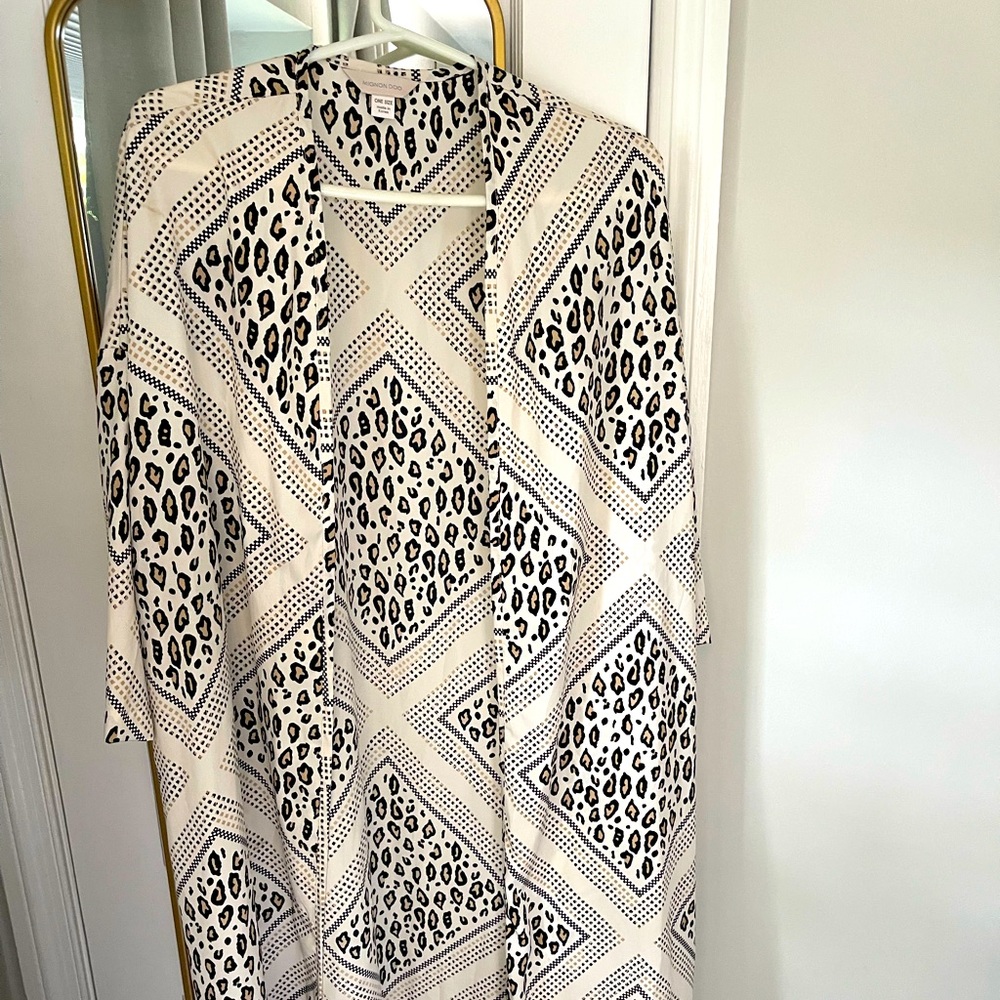 Short sleeve, light weight long duster from Anthropologie